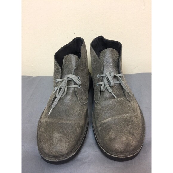 Clarks originals men size US 9M GB 8.5 gray leather ankle  lace up boots - Picture 3 of 12